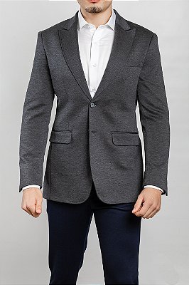 Blazer de Malha Tecnológica Cinza Chumbo