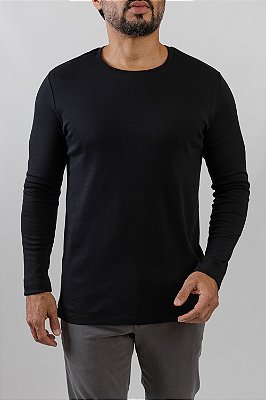 Camiseta Gold Manga Longa Preto