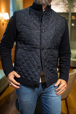 Jaqueta de Nylon Matelassê Marinho