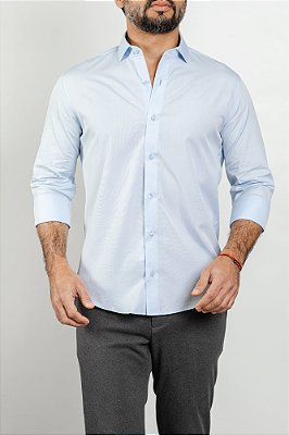 Camisa Arm Collar Pima Azul Claro