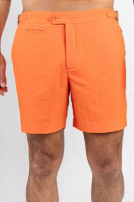 Short de Banho Laranja com Fivela