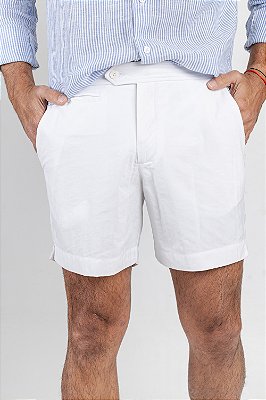 Short de Banho Branco com Fivela