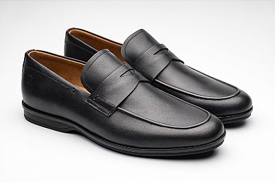 Mocassim Couro Preto