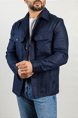 Overshirt de Linho Marinho