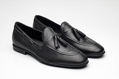 Tassel Loafer Dallas Couro Preto