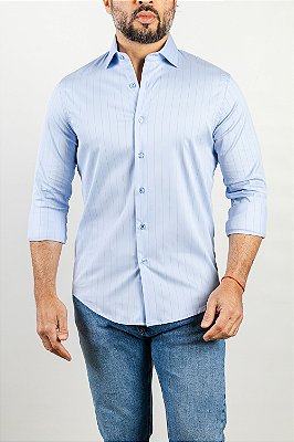 Camisa Arm Collar Azul Listrada