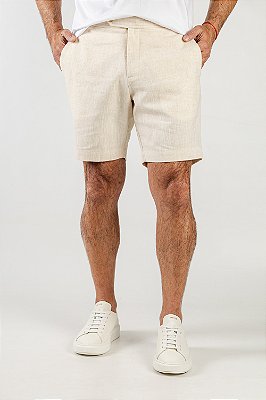 Bermuda Verano Linho Bege Natural