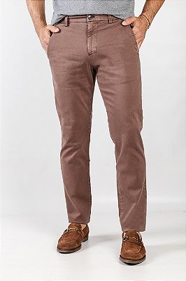 Calça de Sarja Slim Café