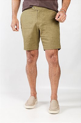 Bermuda Verano Linho Verde Oliva