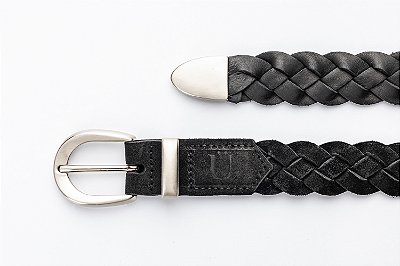 Cinto Trançado Camurça Preto