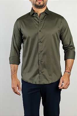 Camisa Arm Collar Verde Oliva