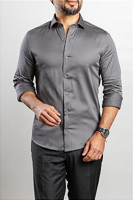 Camisa Arm Collar Cinza Médio
