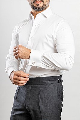 Camisa Arm Collar Branca Punho Duplo