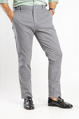 Calça de Sarja Fran Slim Cinza