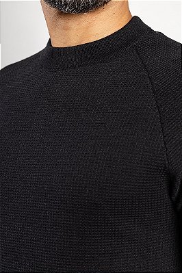 Tricot Texturizado Gola Mid Preto