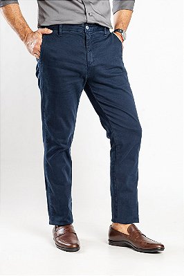 Calça de Sarja Slim Marinho