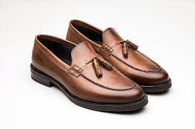 Tassel Loafer Couro Tabaco