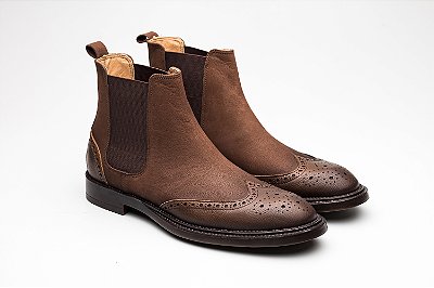 Bota Chelsea Brogue Café