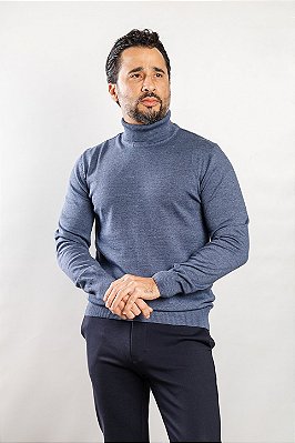 Tricot Gola Role Azul Jeans
