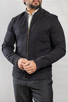 Jaqueta Bomber Cinza Escuro