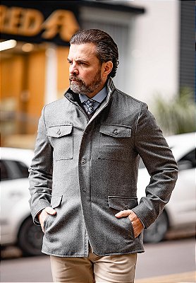 Parka de Lã Cinza