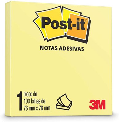 BLOCO ADESIVO POST-IT 76X76MM AMARELO - 3M