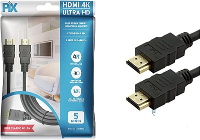 Cabo HDMI x HDMI 5,0M 2.0 4K HDR - PIX