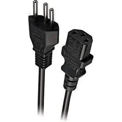 Cabo De Força Tripolar Padrão Abnt 2p+T 10a 1,8mt Preto