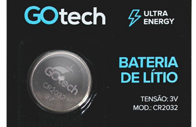 BATERIA DE LÍTIO TIPO MOEDA 3V CR2032 - GOTECH