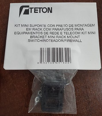 Kit Mini Suporte Preto Rack C/ Parafusos Para Rede/Telecom Mini Bracket Switch/Roteador/Firewall