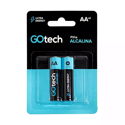 Pilha Alcalina Pequena AA C/2 Un - GoTech