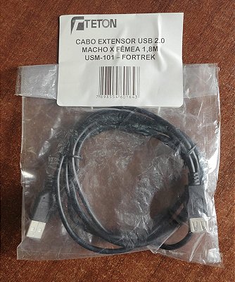 CABO EXTENSOR USB 2.0 MACHO X FÊMEA 1,8M USM-101 – FORTREK