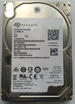 DISCO HD PARA SERVIDOR ARMAZENAMENTO 2TB CACHE 128MB 7.200RPM SAS 12.0 GB/S PROFISSIONAL
