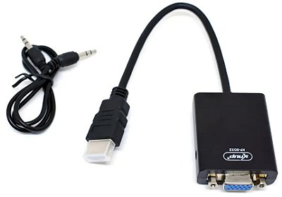 CABO ADAPTADOR CONVERSOR HDMI PARA VGA COM SAIDA DE AUDIO P2 - KNUP