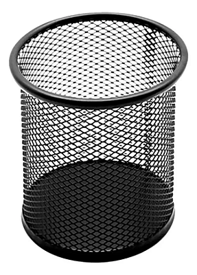 ORGANIZADOR PORTA CANETA E LÁPIS METAL ARAMADO REDONDO PRETO