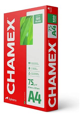 PAPEL SULFITE A4 75G RESMA C/ 500 FOLHAS - CHAMEX