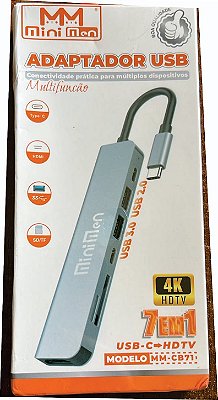 CABO ADAPTADOR HUB USB TIPO C 7 EM 1 COM HDMI - MM-CB71