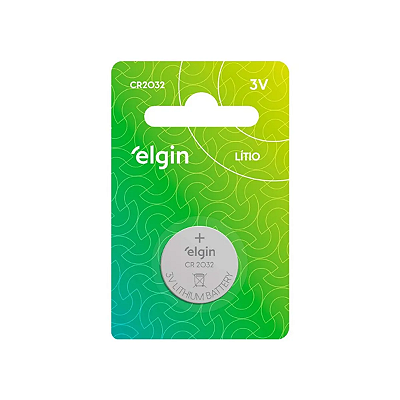 BATERIA REDONDA PILHA PASTILHA DE LÍTIO CR2032 - ELGIN