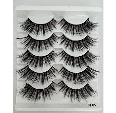 Cartela de cílios 05 pares - Modelo GF05