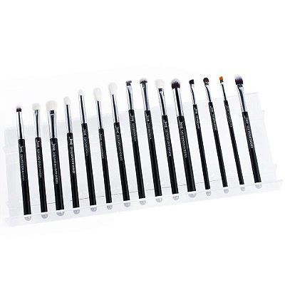 Kit de pincéis de olhos Jessup 15 pçs  preto c/ prata