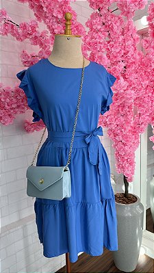 Vestido babado c/ cinto -168
