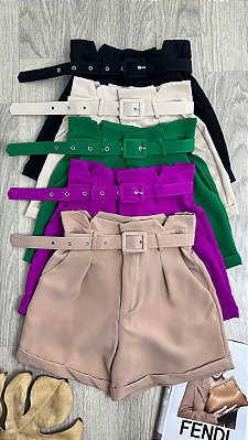 Shorts em alfaiataria c/ cinto - 182