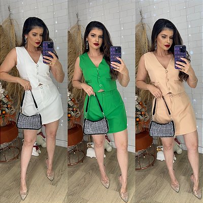 Conjunto colete+ saia -24167