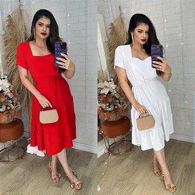 Vestido midi c/ faixa- 395