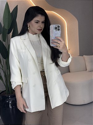 Blazer  alongado alfaiataria forrado - 6652