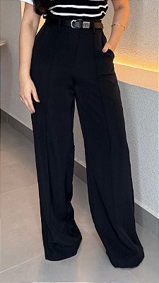 Calça pantalona c/ frizo