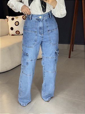 Calça jeans wide leg - 025