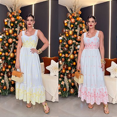 Vestido c/ bordado em cambraia - 157