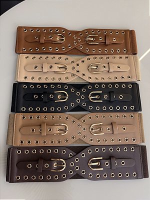 Cinto de elástico c/ duas fivelas - 18-83