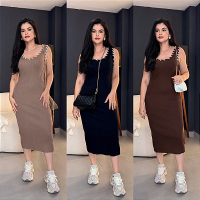 Vestido midi em linha - 1791